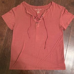 american eagle soft and sexy lace up shirt